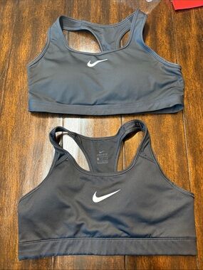 Nike Black Racerback Sports Bras with White Swoosh (Pair)